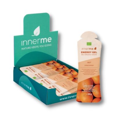 Gel Energético Fast Laranja Innerme - Vegan, Biológico e 100% Natural Cx de 20 - Moonsport
