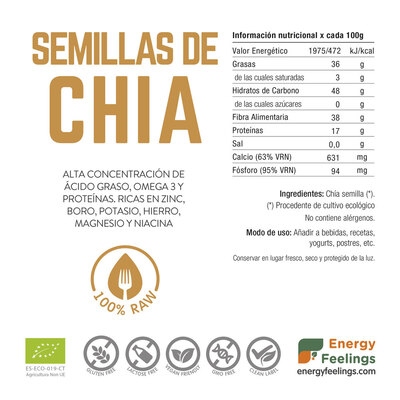 Sementes de Chia BIO da ENERGY FEELINGS (1 kg) – Moonsport (label)