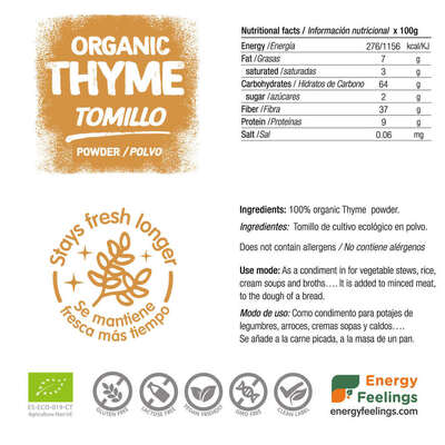 Tomilho em Pó BIO da ENERGY FEELINGS (200 g) – Moonsport (label)