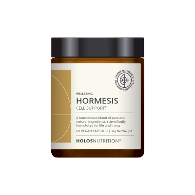 O Hormesis Cell Support HOLOSNUTRITION® contém uma composição hormética de botânicos e bióticos. Visa o apoio celular. Vegan e sem aditivos.
