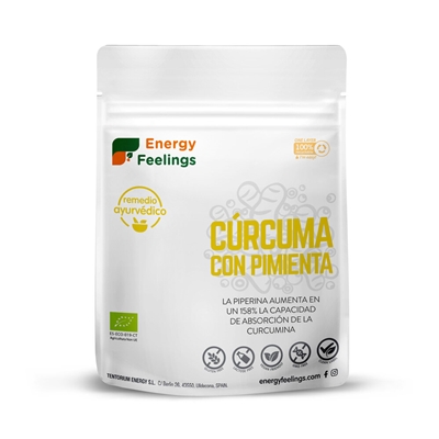 A Curcuma com Pimenta em Pó da ENERGY FEELINGS é 100% natural e bio. Tem propriedades anti-inflamatórias, antioxidantes e neuroprotetoras. Experimenta já!