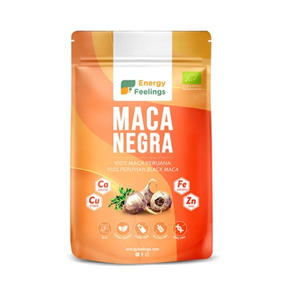 A Maca Negra em Pó BIO da ENERGY FEELINGS é rica em ferro, cobre, vit C e aminoácidos. Apoia a fertilidade e a libido. 100% natural e vegan. Experimenta já!