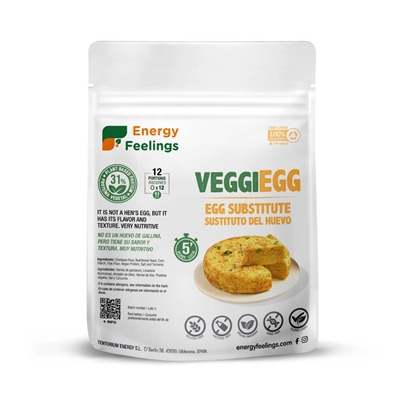 O VeggiEgg da ENERGY FEELINGS é um delicioso substituto vegano do ovo. É 100% natural, de elevado valor nutricional e sem aromas artificiais.