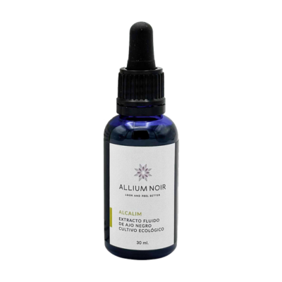 Frasco de 30 ml do Alcalim BIO, da Allium Noir.