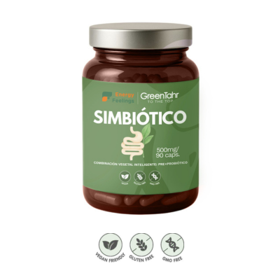 Embalagem de 90 cápsulas do Simbiótico, da Energy Feelings.