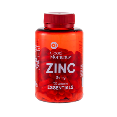 Embalagem de 120 cápsulas de Zinco, da Good Moments.