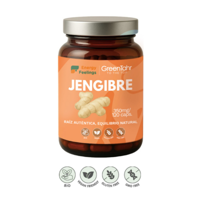 Embalagem de 120 cápsulas do Gengibre Bio em cápsulas, da Energy Feelings.