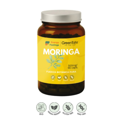 Embalagem de 90 cápsulas da Moringa Bio em cápsulas, da Energy Feelings.