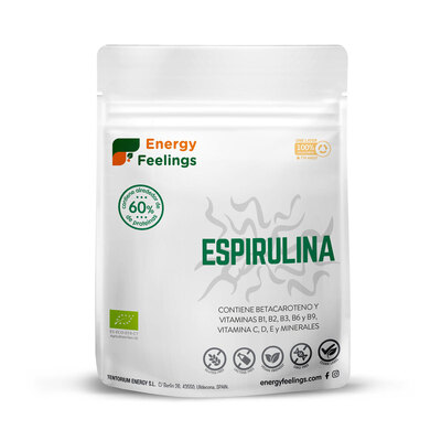 Embalagem de 200 g de Espirulina em Pó Bio da Energy Feelings.