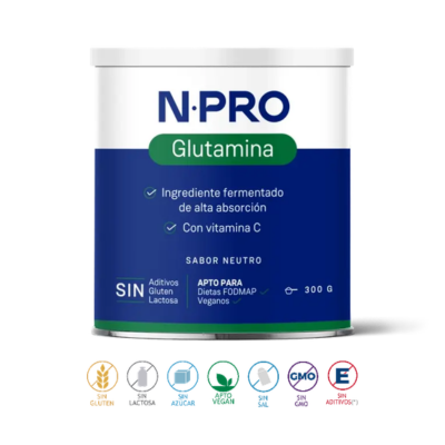 Embalagem de 300 g da Glutamina da NPro.
